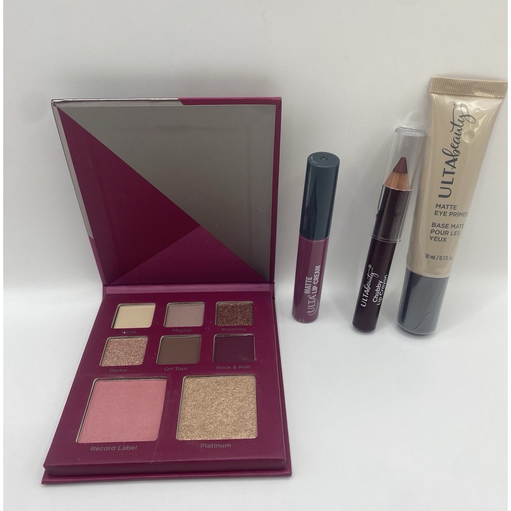ULTA Beauty 4Pc Makeup Lot Face Palette Lip Cream Lip Crayon Eye Primer - Picture 2 of 9